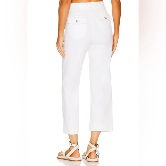 NWT - Spanx Stretch Twill Cropped Wide Leg Pant in Bright White - Picture 4 of 8
